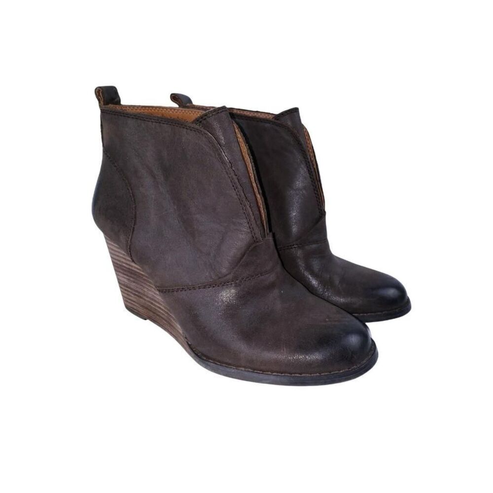 Lucky Brand Yinan Distressed Wedge Booties - Size 8M‎